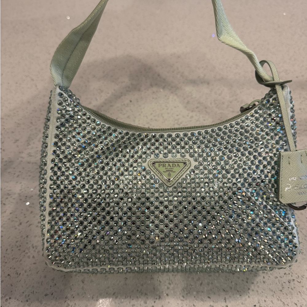 Prada Green Crystal Embellished Women's Bag